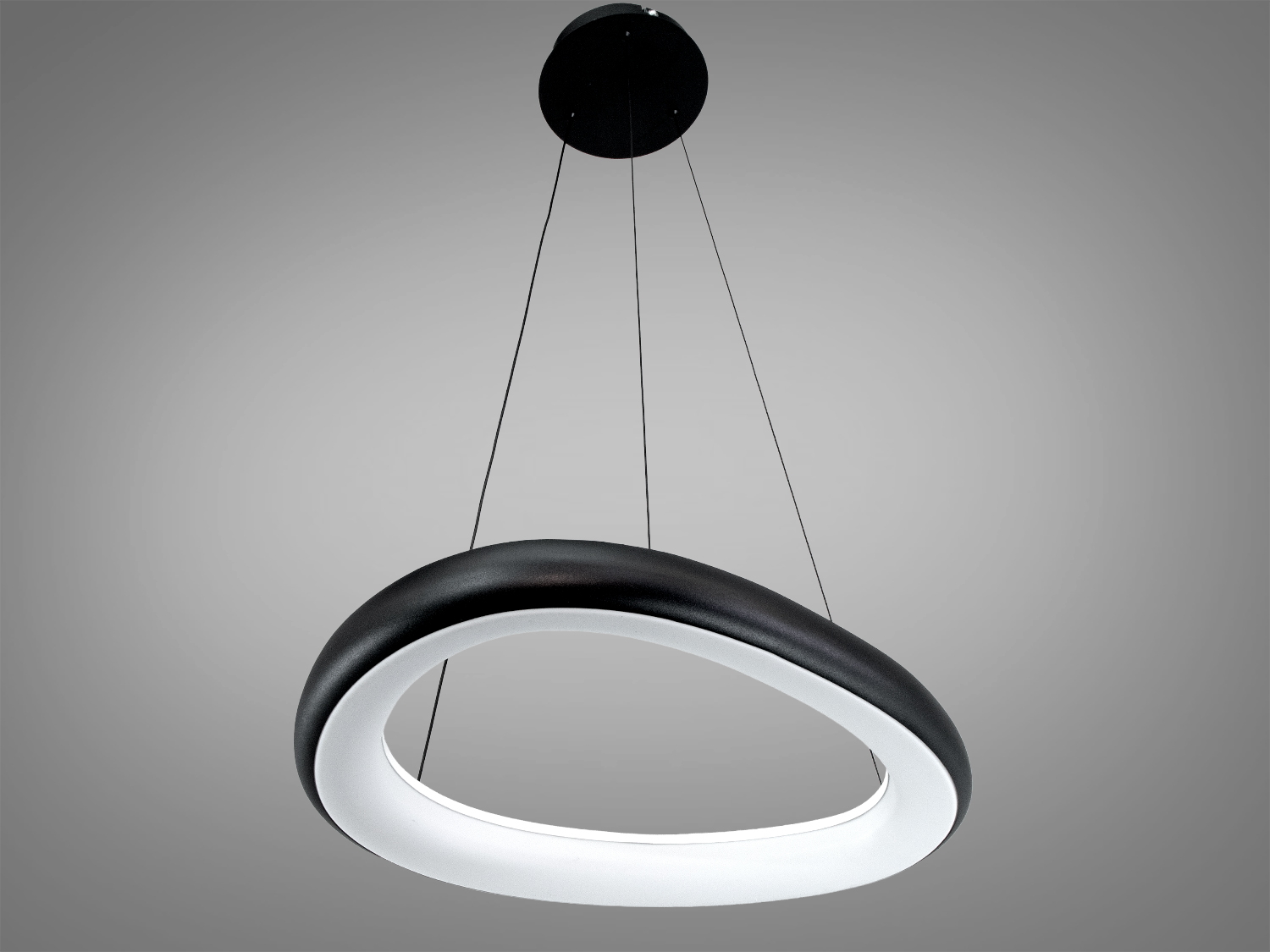 Підвісна LED люстра чорна 36Вт 6м²