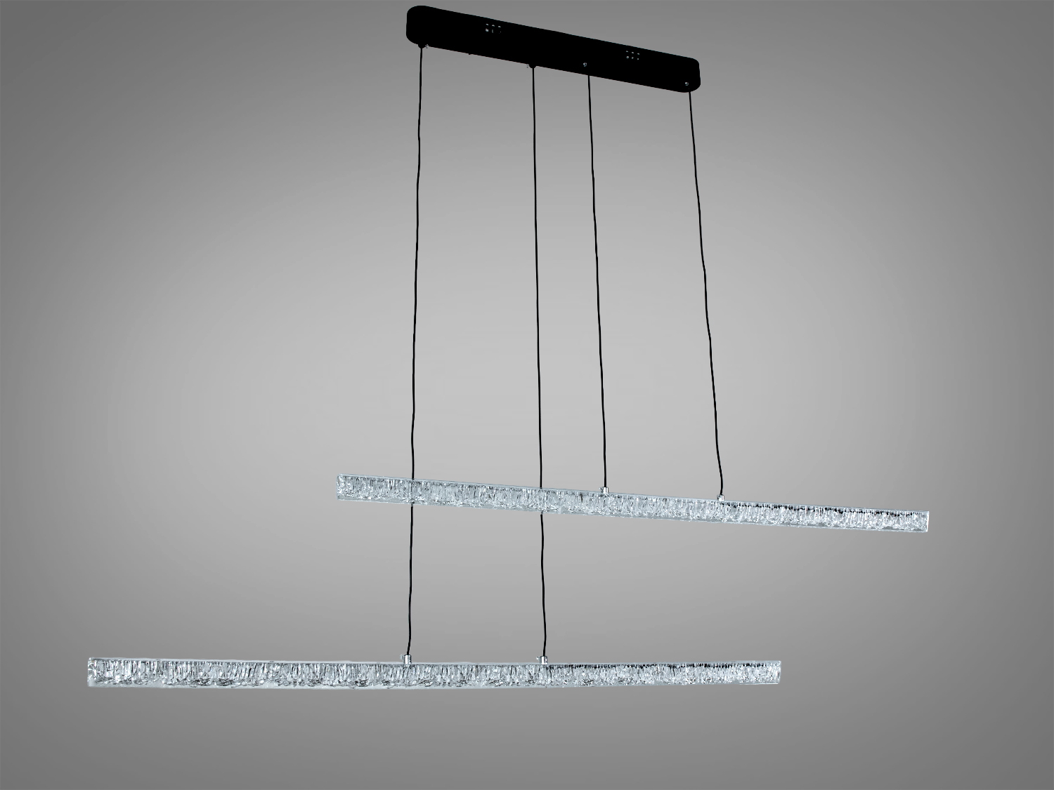 Світлодіодний лінійний підвіс чорний 43 Вт 7 м²