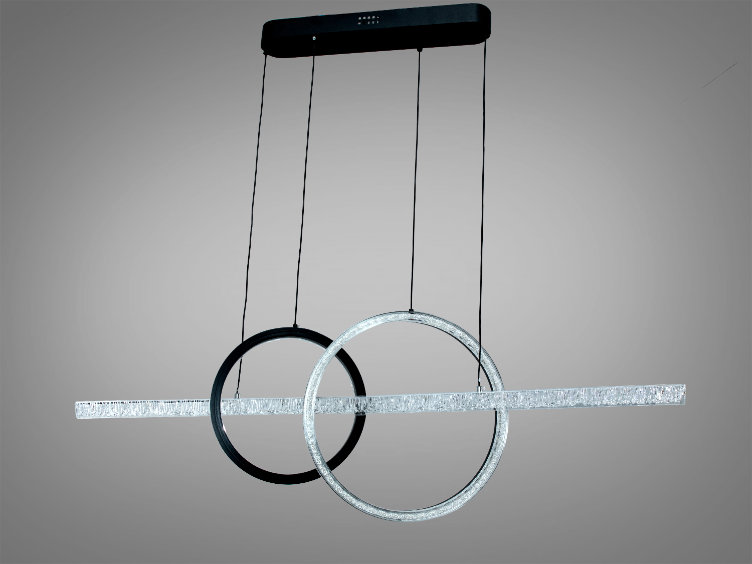 Світлодіодний підвіс чорний 72 Вт два кільця