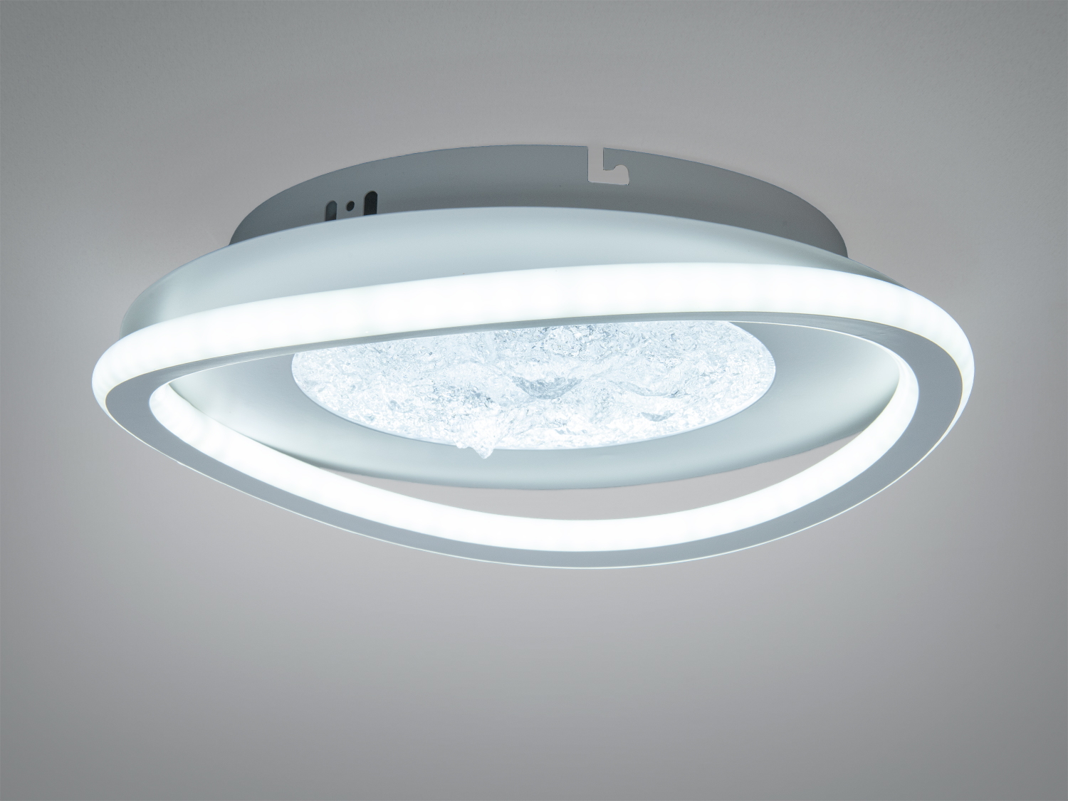 Стельовий світильник з подвійним кільцем, холодне світло, ідеальний для спалень, матовий металевий корпус.