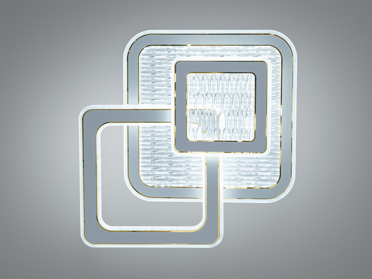 Світильник з білим світлом, квадратний дизайн, прозорий акрил. Підходить для монтажу на стелі, додає сучасний акцент в інтер′єрі.