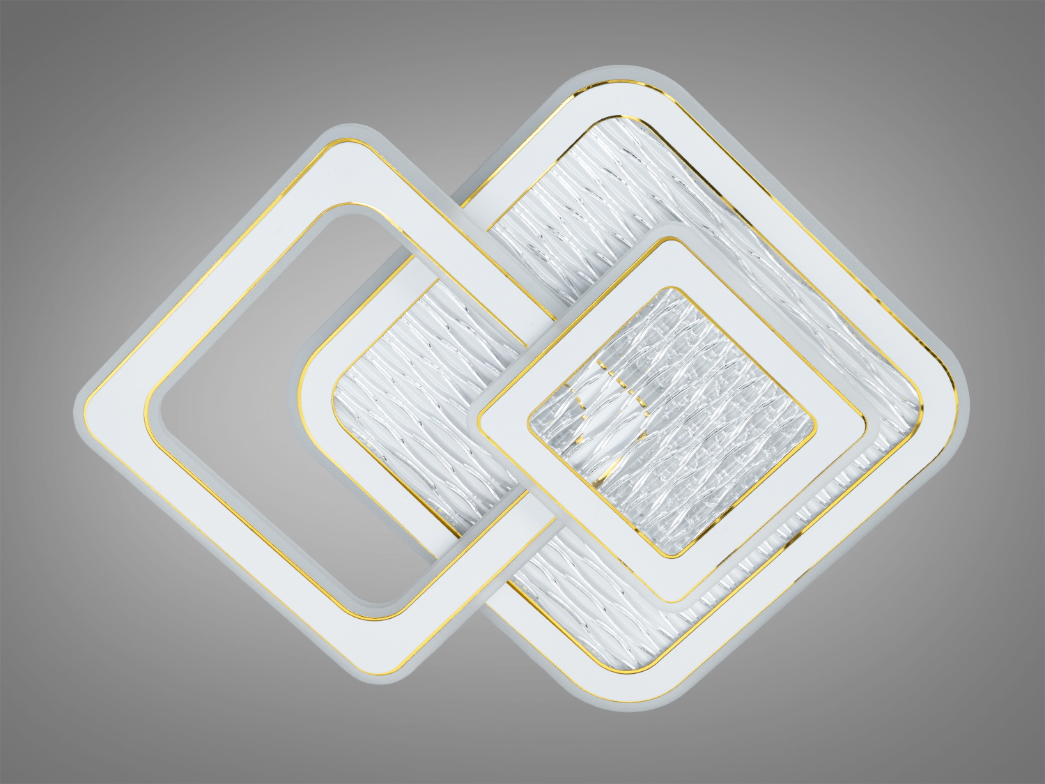 Стельовий світильник з LED-лампами, діагональне розташування квадратів. Виконаний у білому кольорі, ідеальний для сучасних приміщень.