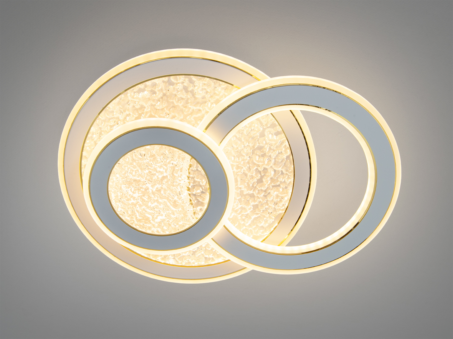 Стельова LED люстра‑панель 90 Вт, біла, 3 модулі, перемикання CCT через настінний вимикач. Рекомендована для освітлення кімнат до 15 м².