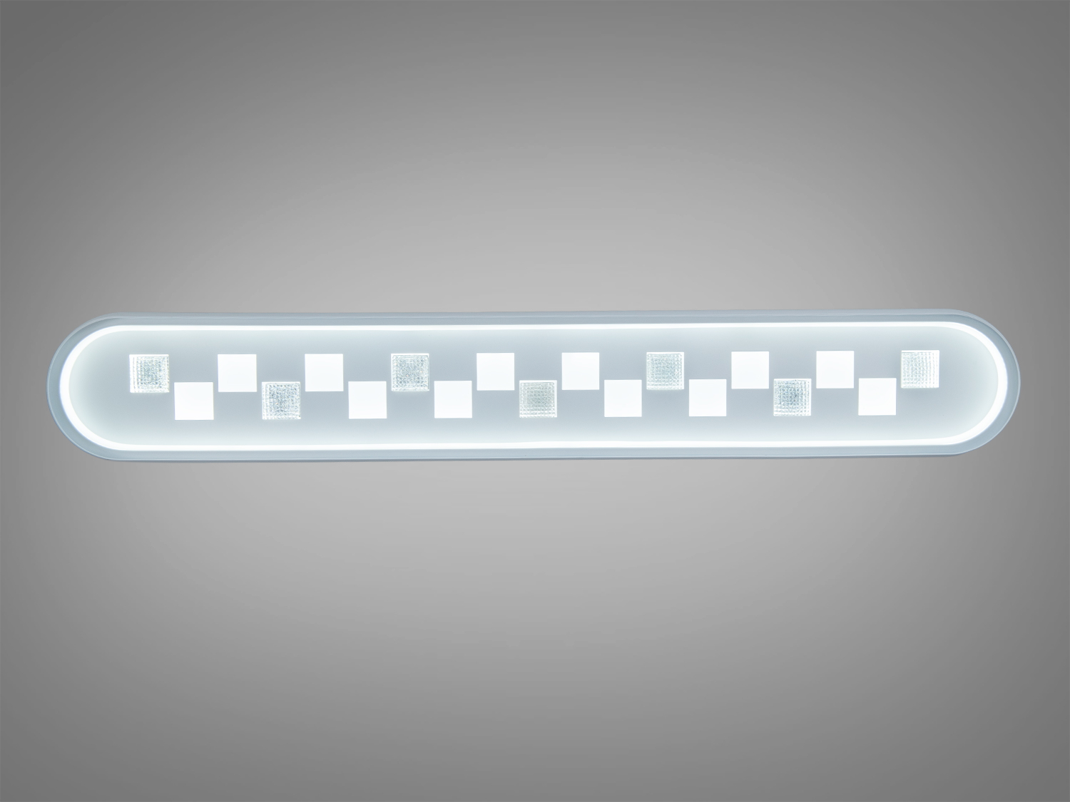 Настінна лампа з білим корпусом, квадратні світлодіоди розташовані в шаховому порядку, підходить для сучасних інтер′єрів.