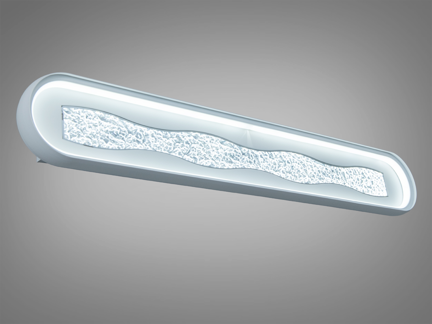 Світильник з металевим корпусом, встановлюється на стіну. Має сучасний дизайн з текстурованою поверхнею.