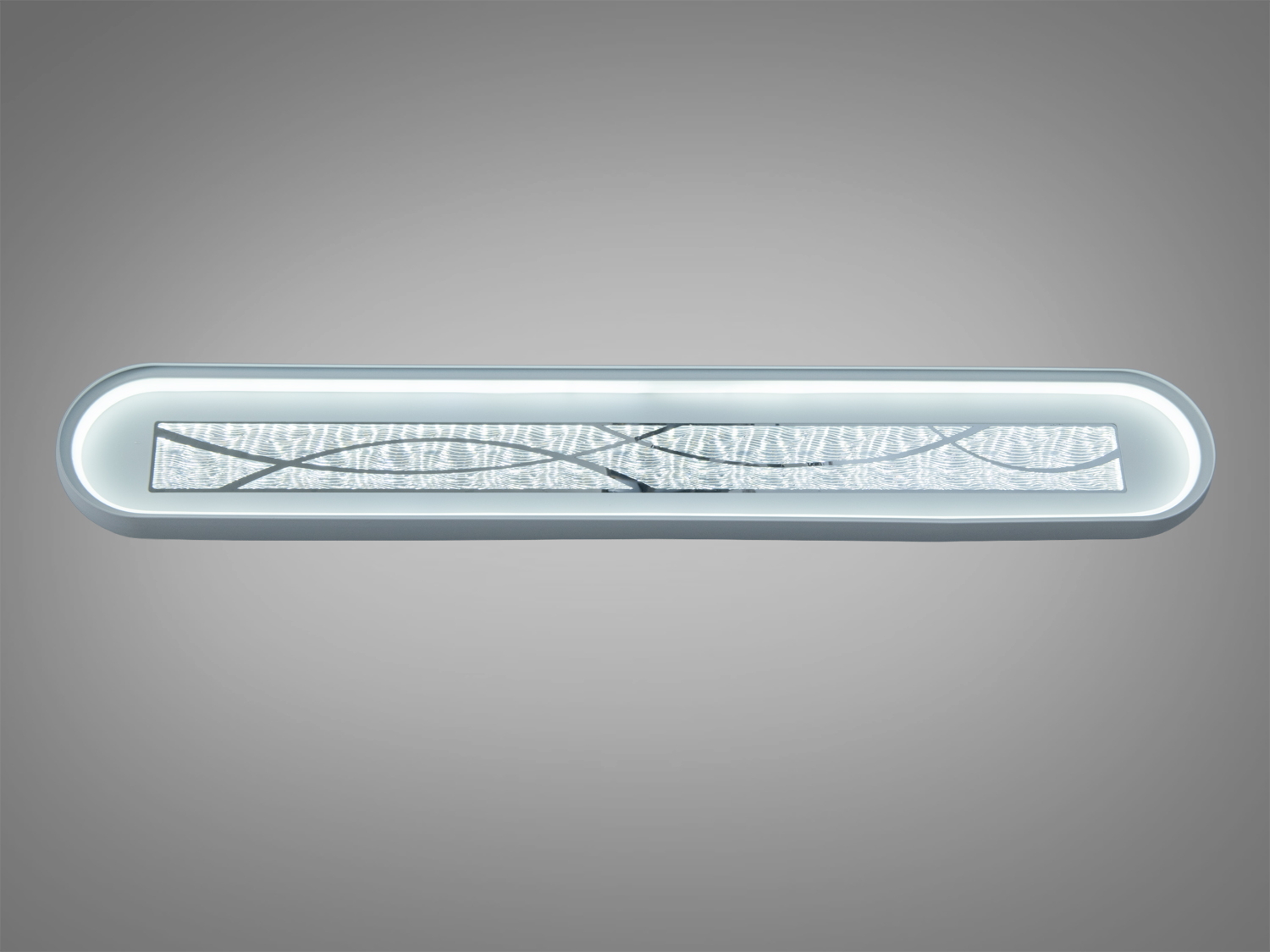 Круглий LED світильник Diasha, 78 Вт, білий, зі скляним розсіювачем і квітковим візерунком. Для кімнат до 13 м², керування настінним вимикачем.