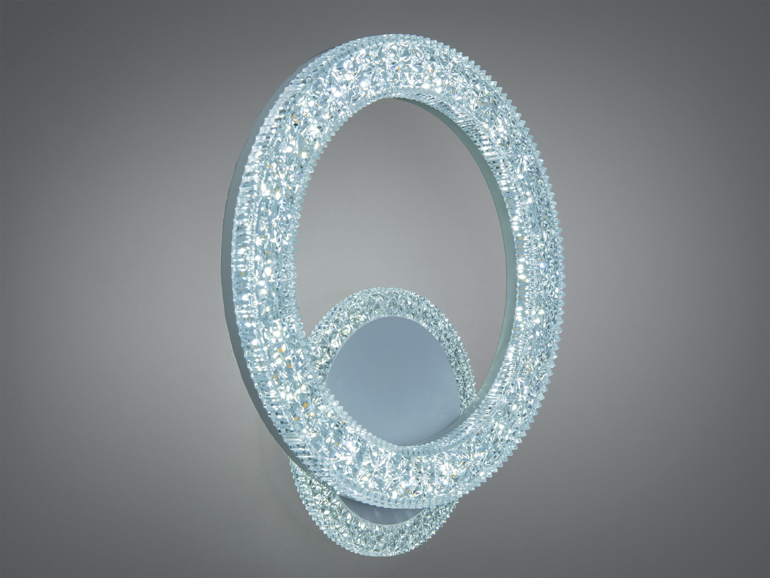 Світлодіодне бра Diasha 15 Вт у білому кольорі з кришталевими елементами. Круглий настінний LED-світильник для акцентного та декоративного підсвічування.