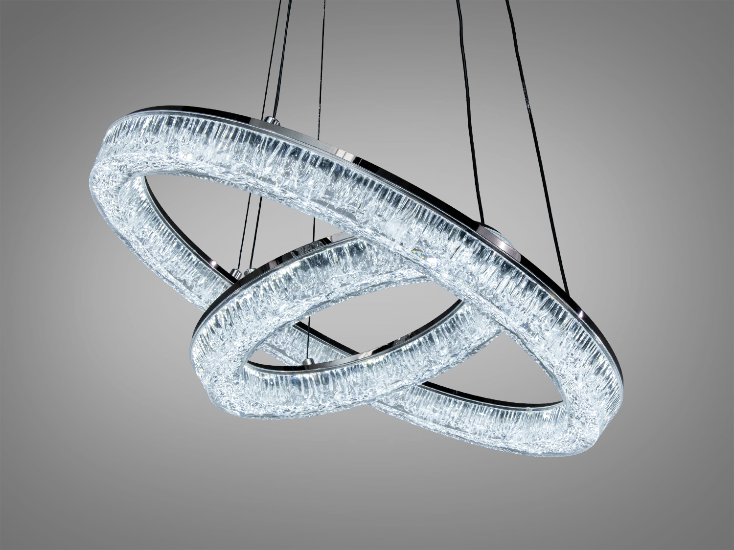 Підвісна люстра Diasha чорна 54Вт 2 кільця 9м2