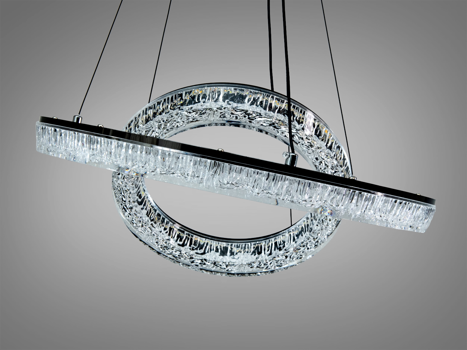 Підвісна люстра Diasha чорна 54Вт 2 кільця 9м2