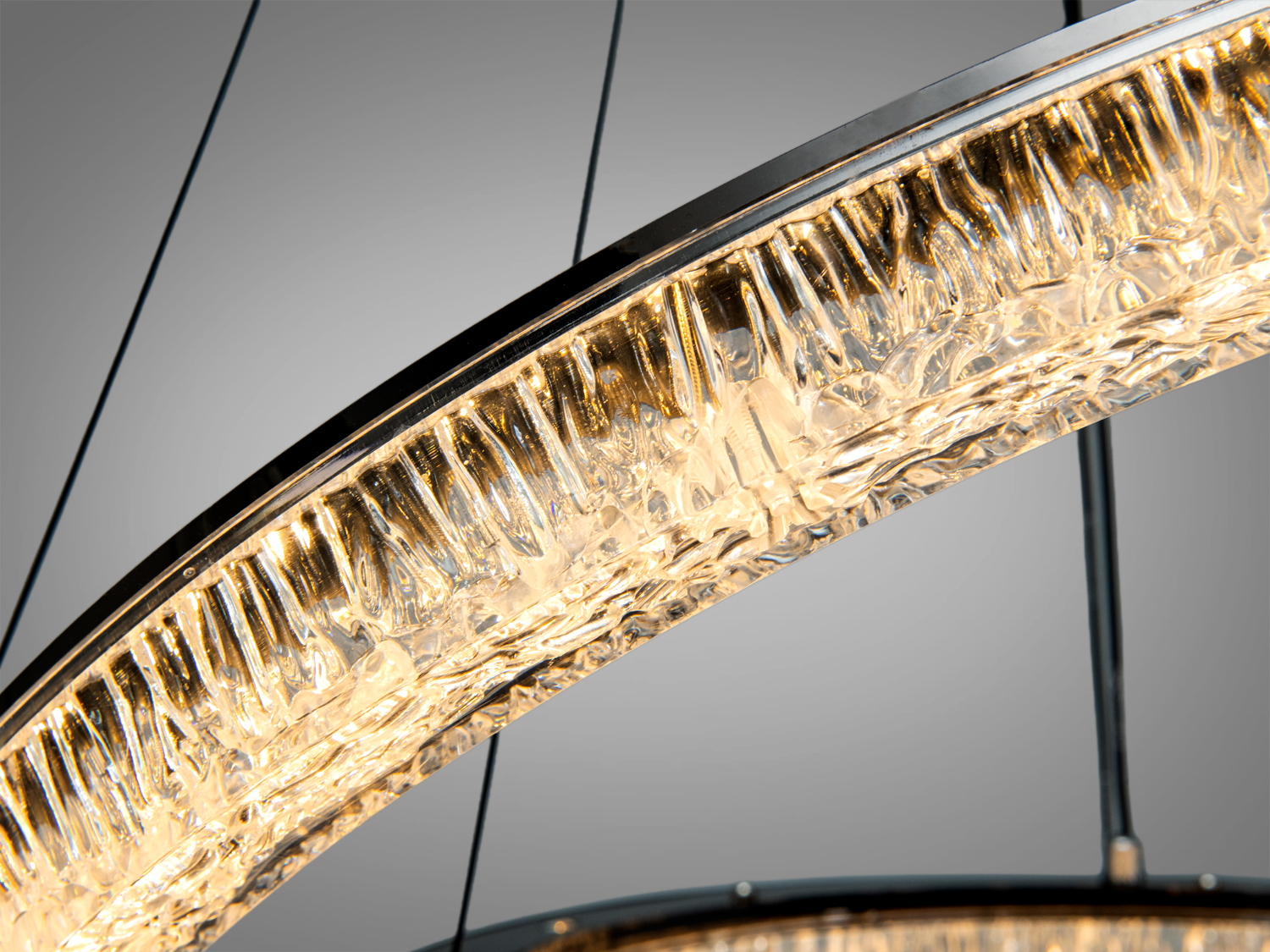 Підвісна люстра LED Diasha чорна 66W 2 кільця