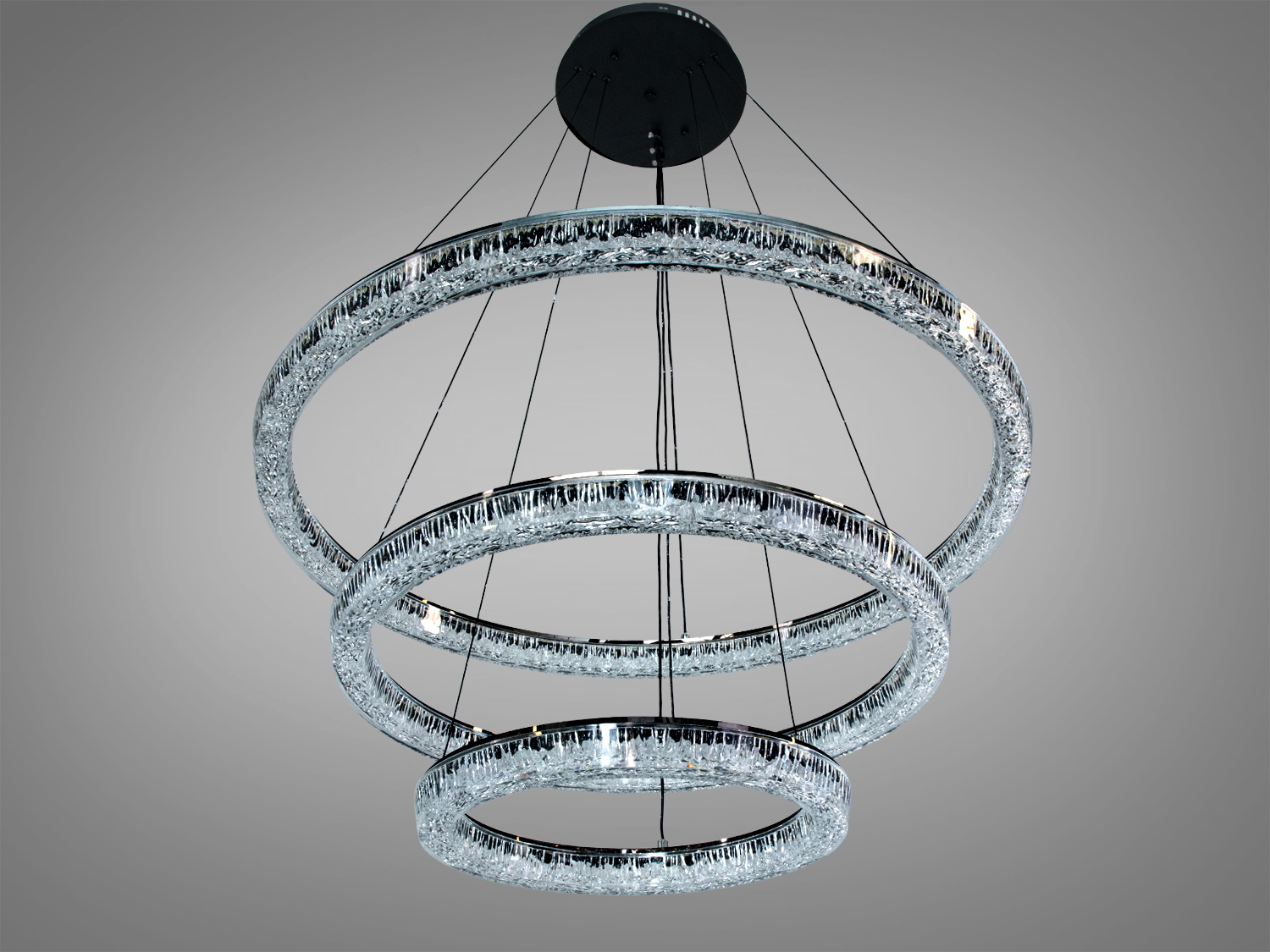 Люстра підвісна Diasha чорна 125Вт 3 кільця