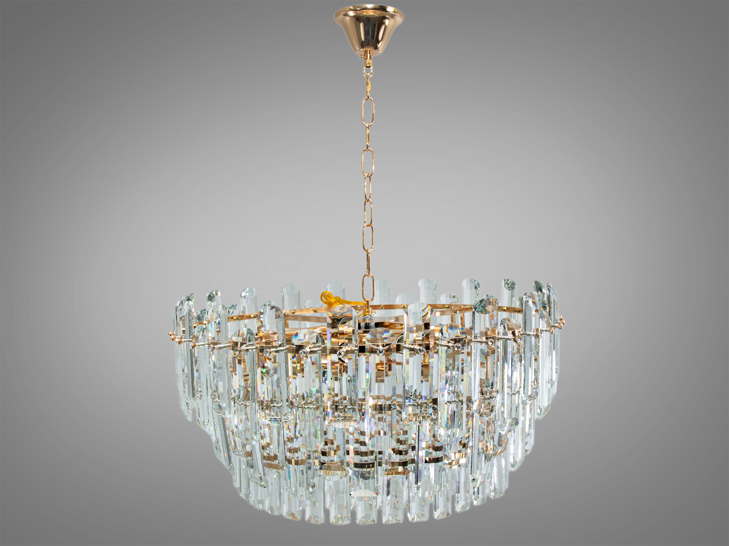 Підвісна кришталева люстра золото 60 см 11xE14