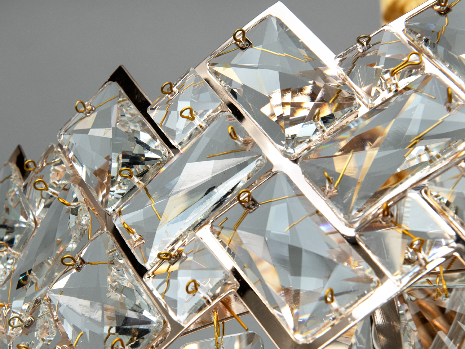 Кришталева люстра підвіс золото E14 9 ламп