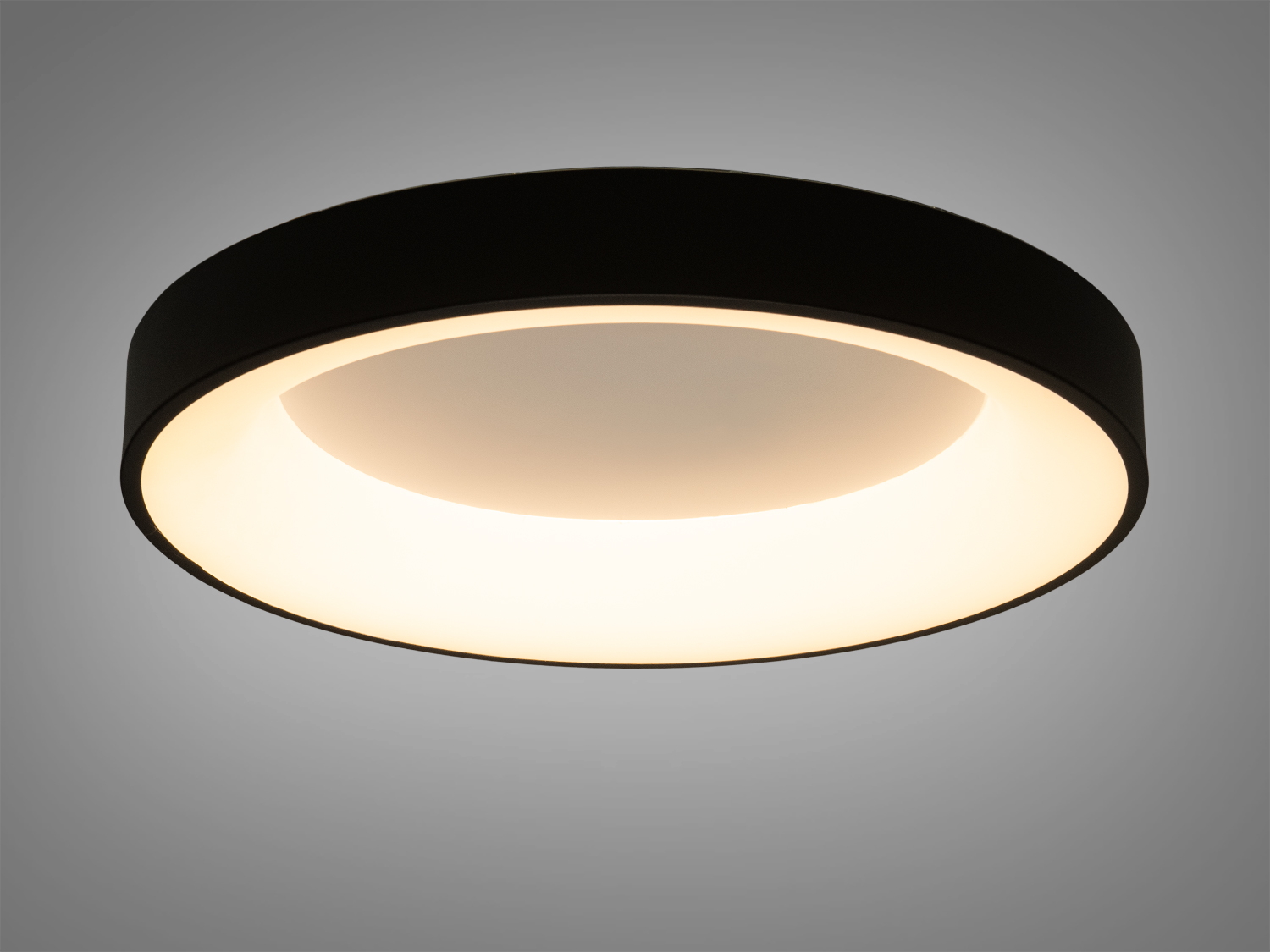 Стельова лампа з чорним корпусом, тепле біле світло, підходить для затишних інтер′єрів, монтаж на стелю.