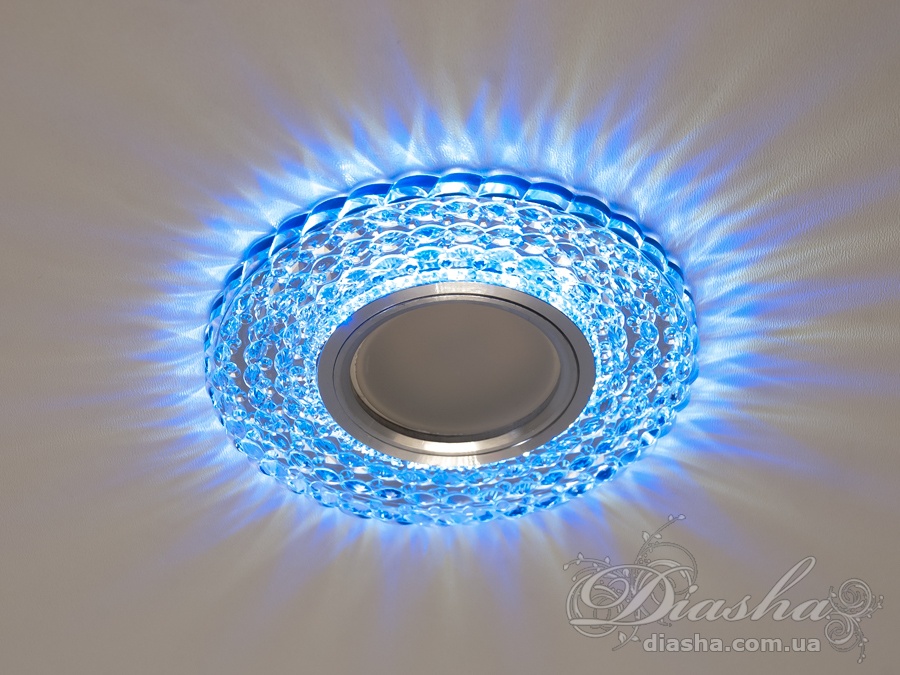 Точковий світильник 2235WH+BL з вбудованим світлодіодним підсвічуванням білий-синій
