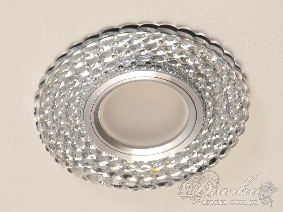 Точковий світильник 2235WH+BL з вбудованим світлодіодним підсвічуванням білий-синій