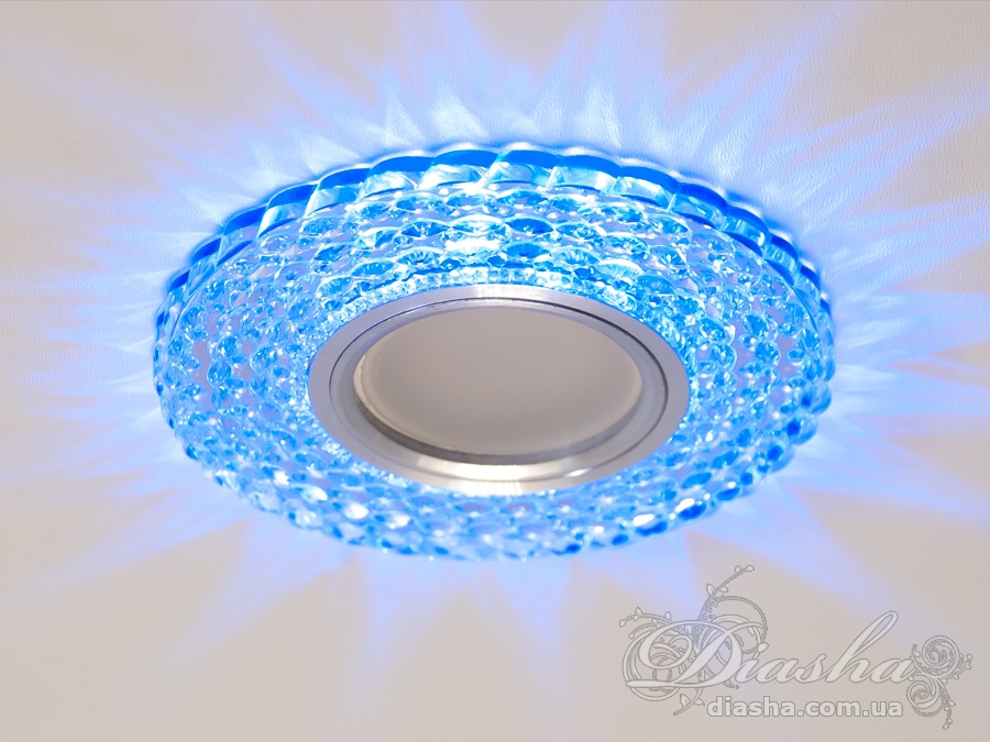 Точковий світильник 2235WH+BL з вбудованим світлодіодним підсвічуванням білий-синій