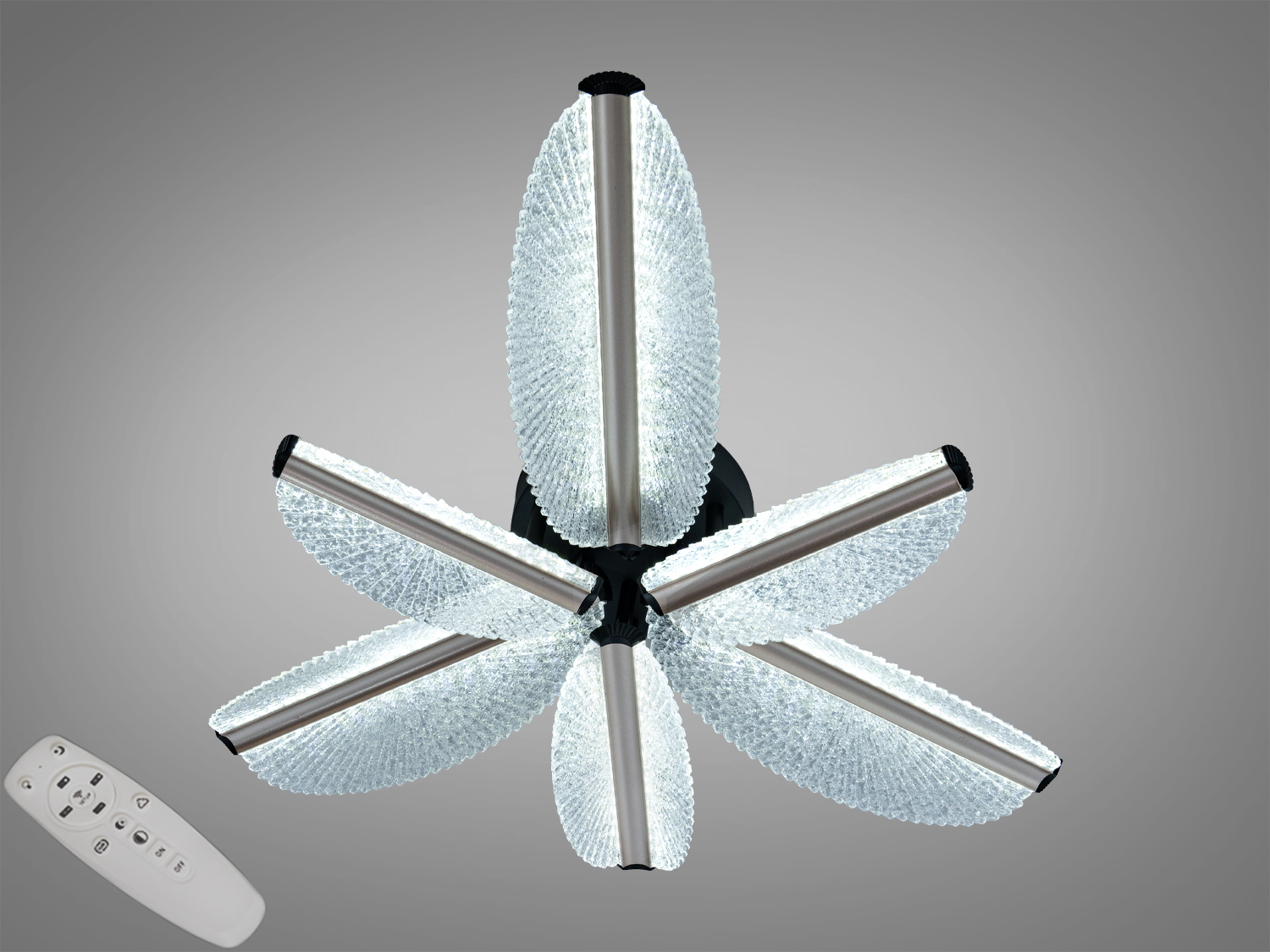 Світлодіодна стельова лампа з пультом, має чотири шестикутні форми, підходить для сучасного інтер′єру.