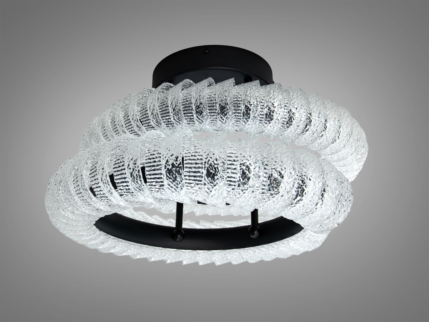 Стельова люстра LED з пультом чорна 80 Вт до 14 м²