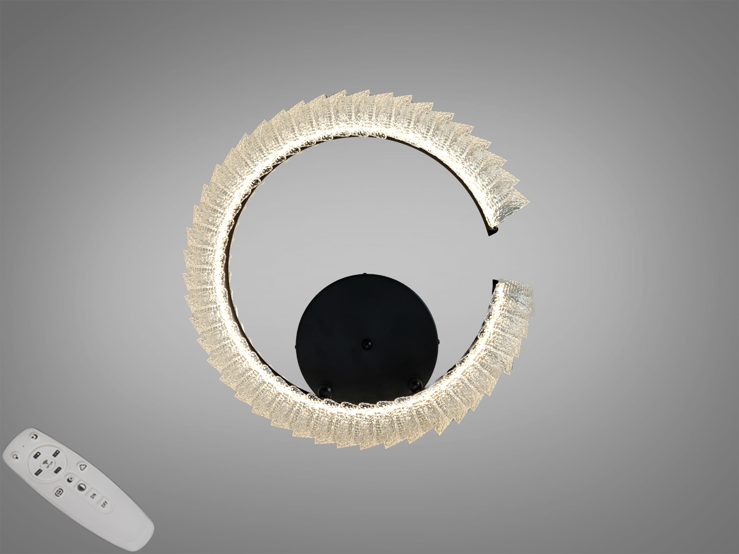 Підвісна LED люстра Diasha, шампань, 86Вт, 4675 лм. Пульт і настінний вимикач, 3 температури світла, регульована висота. Рекомендована площа 12–15 м².