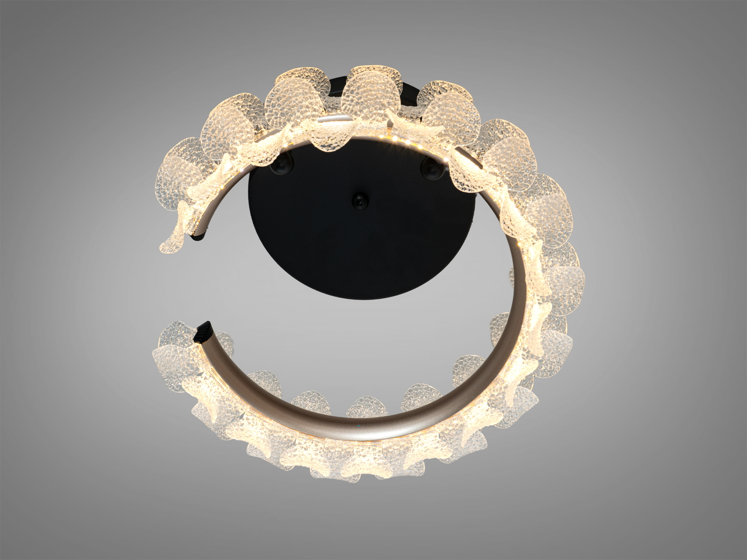 Підвісний світильник зі скрученим дизайном, виготовлений з прозорого акрилу, підходить для сучасних інтер′єрів.