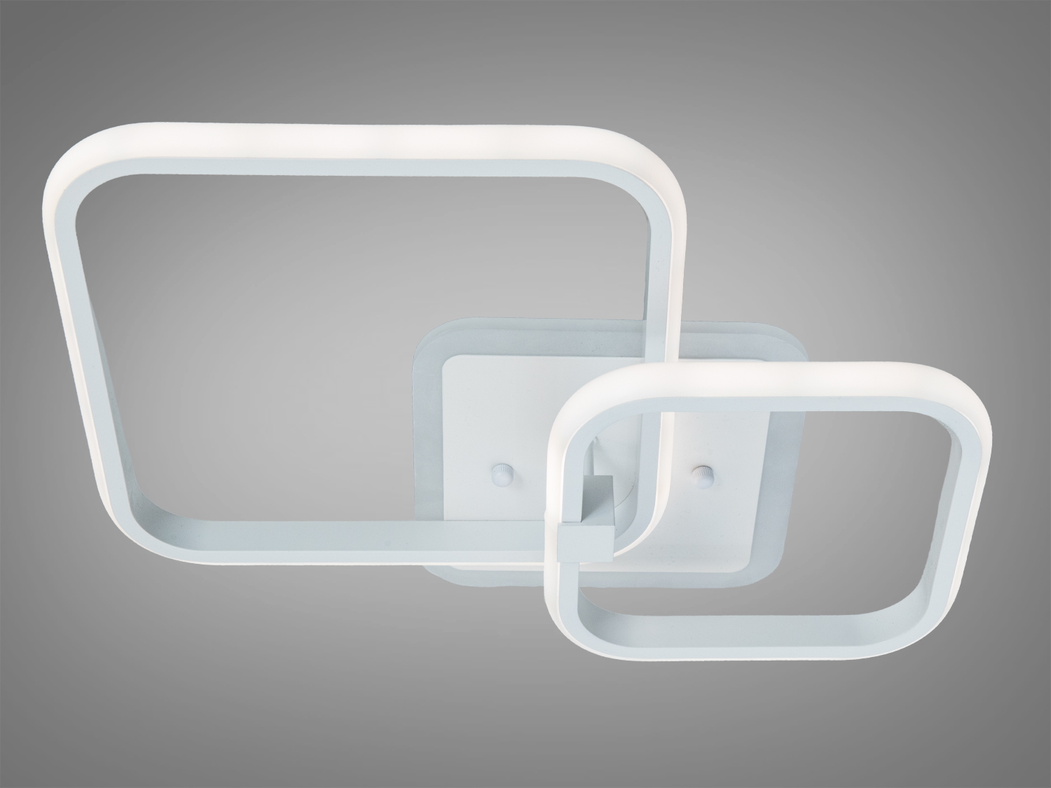 Мінімалістичний світильник з квадратними рамками, білий колір, матовий фініш. Підходить для офісних приміщень.