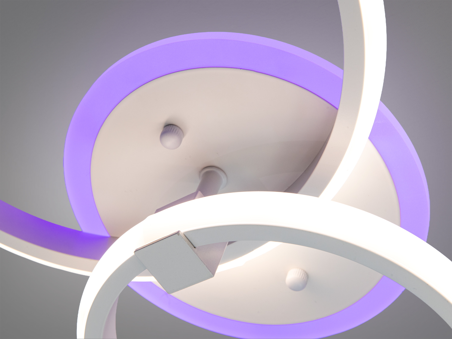 Люстра стельова Diasha біла 2 кільця пульт