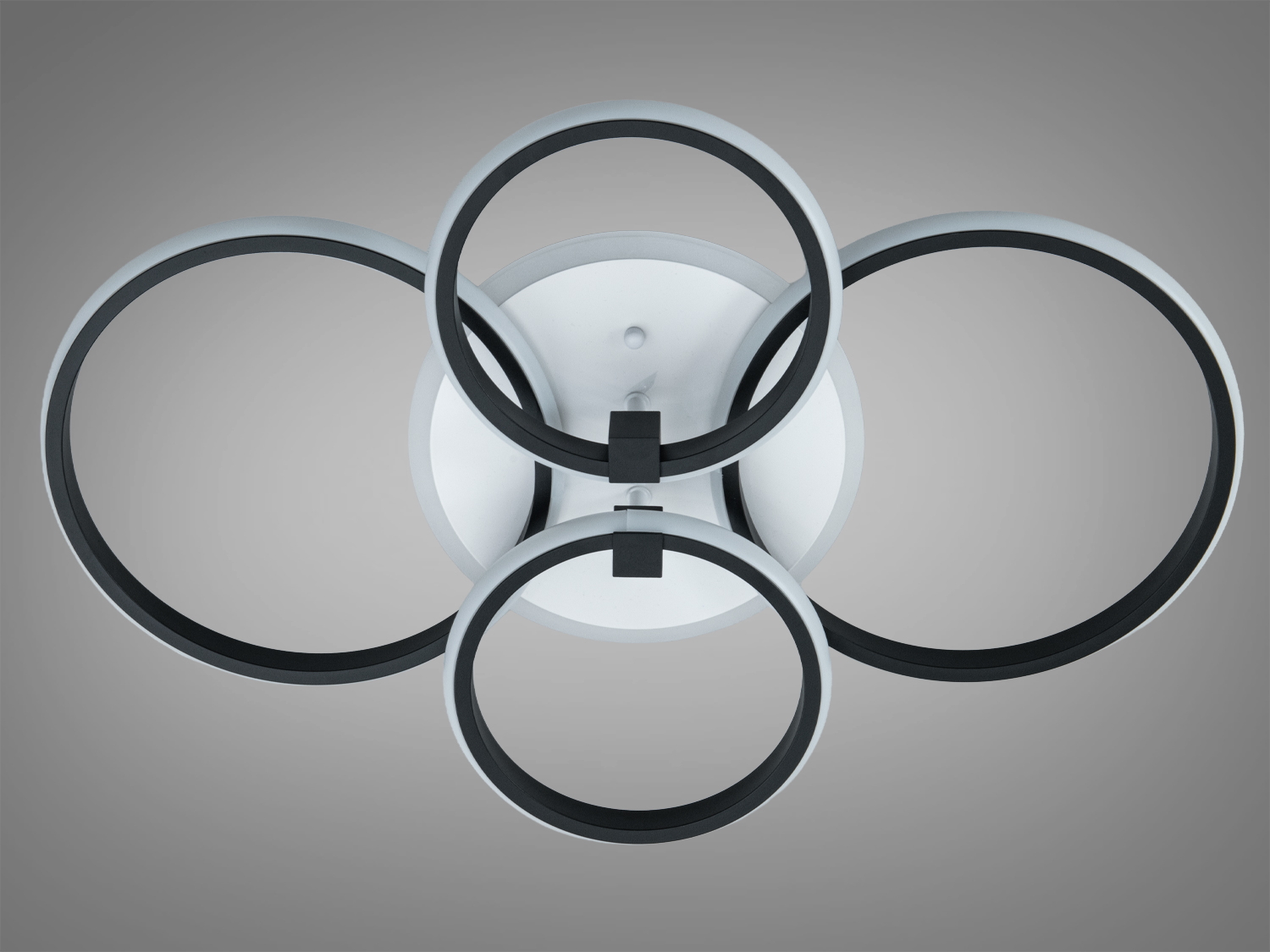 Стельова LED люстра Diasha чорна 80W 4 кільця