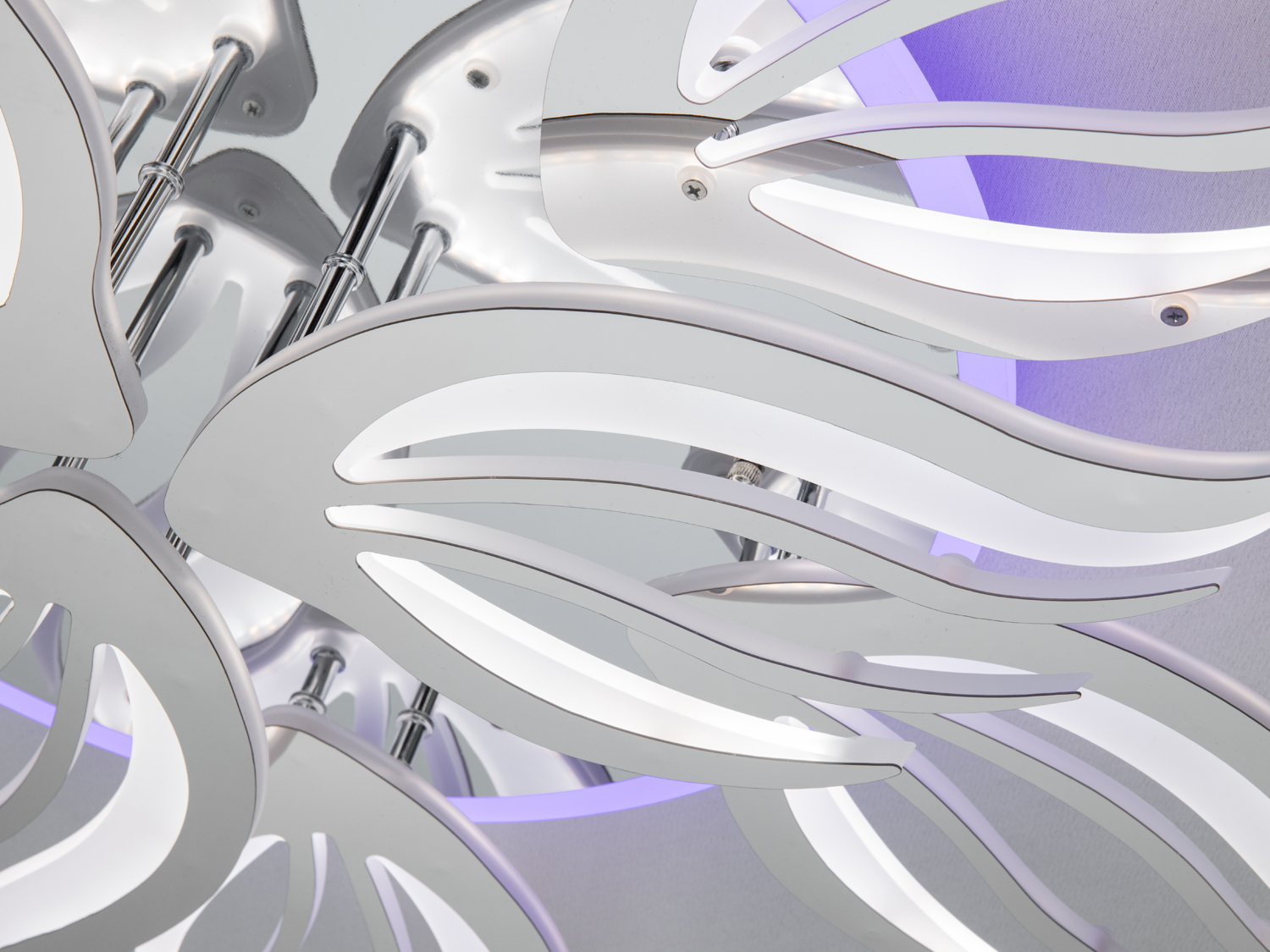 Стельова LED люстра 150 Вт хром з пультом до 25 м2