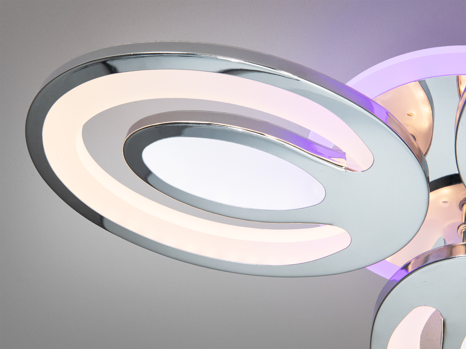 Стельова LED люстра хром 60Вт пульт 3 кільця