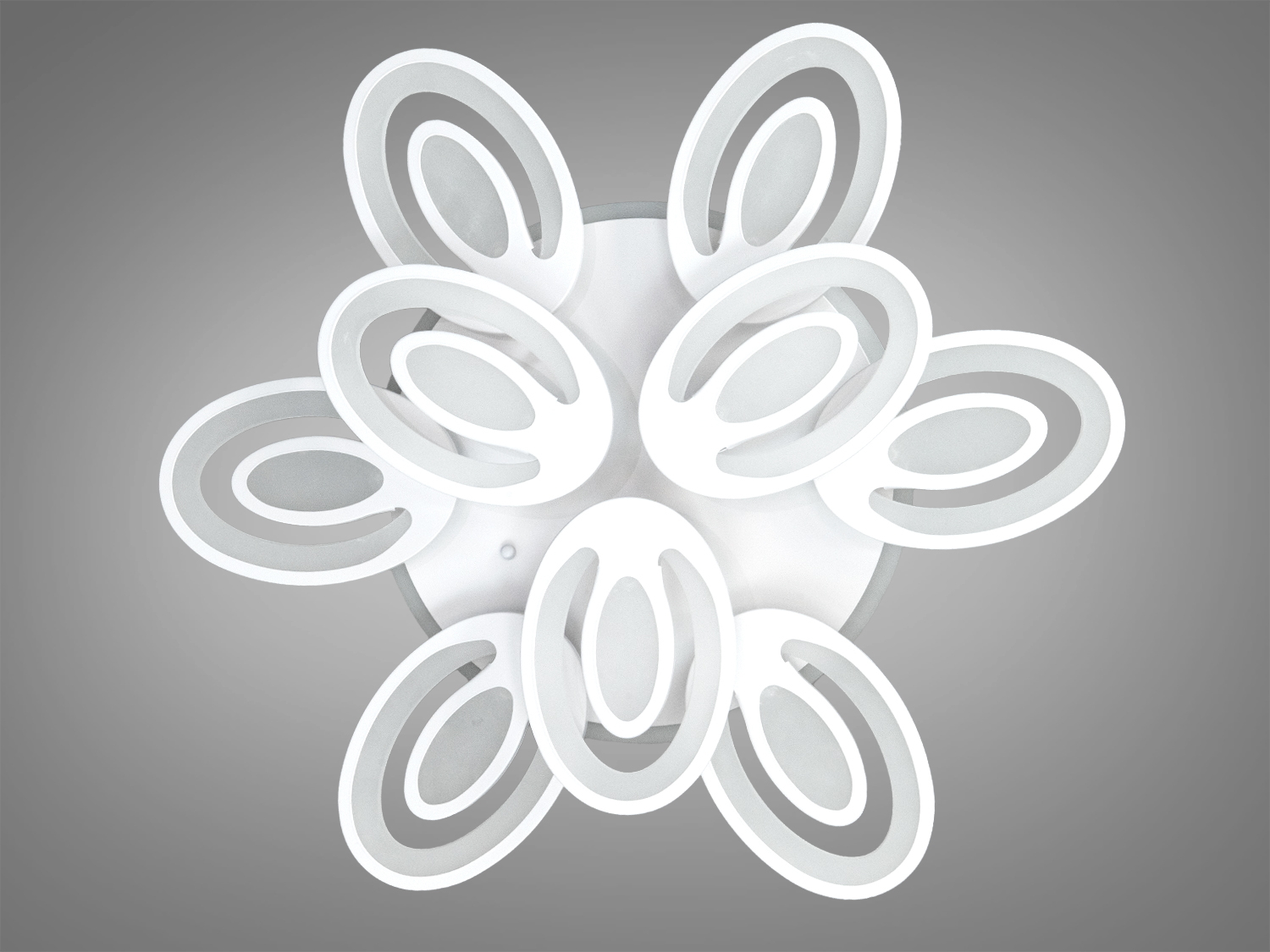 Стельова LED люстра біла 176 Вт 9 кілець пульт димер