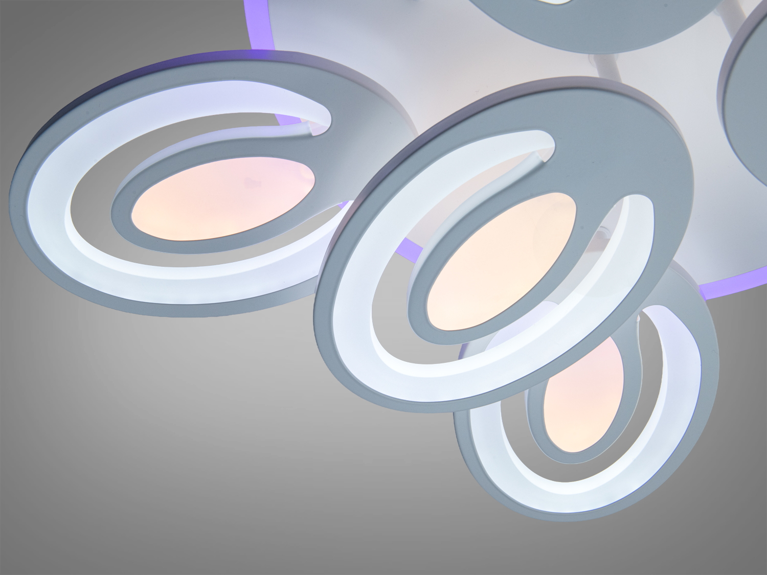 Стельова LED люстра біла 176 Вт 9 кілець пульт димер