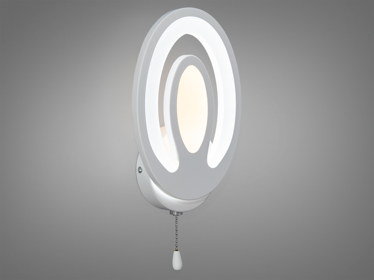 Настінний LED світильник-бра 17W у золотому кольорі з акриловим розсіювачем, 3 режимами 3200K/4100K/6000K і вимикачем-шнурком. Підходить для спальні, коридору та вітальні.