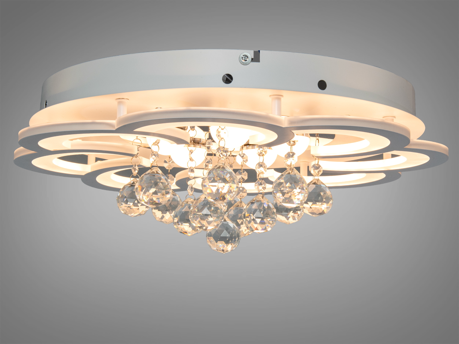 Плоска люстра з кришталевими підвісками, світлодіодне освітлення, підходить для стель з низькою висотою.