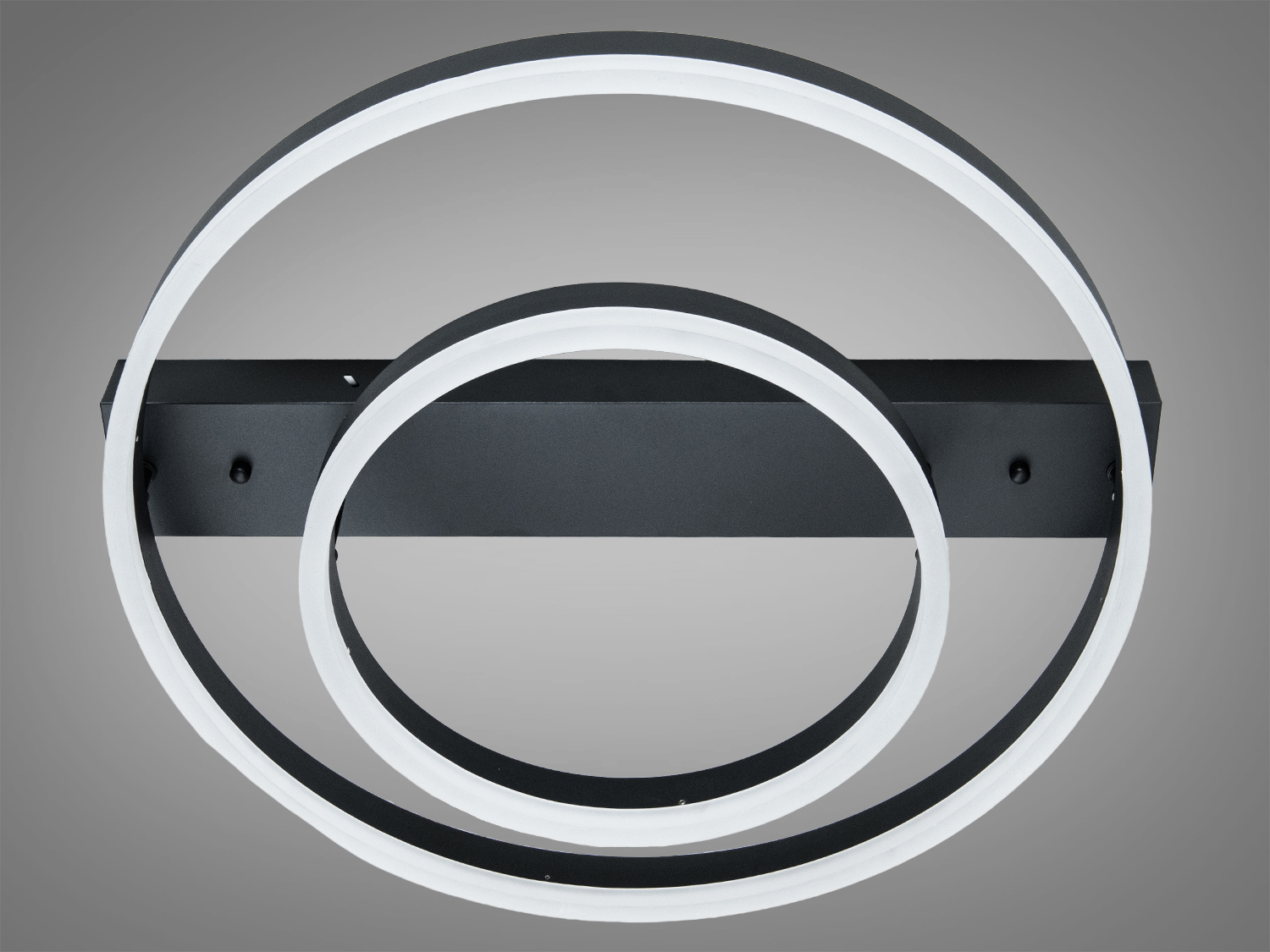 Стельова LED люстра чорна 60W пульт димер 2 кільця