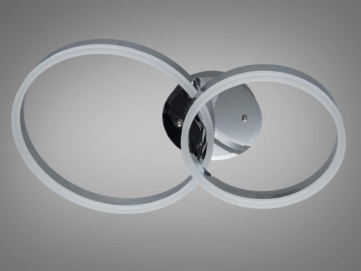 Стельова люстра LED хром 50W два кільця пульт