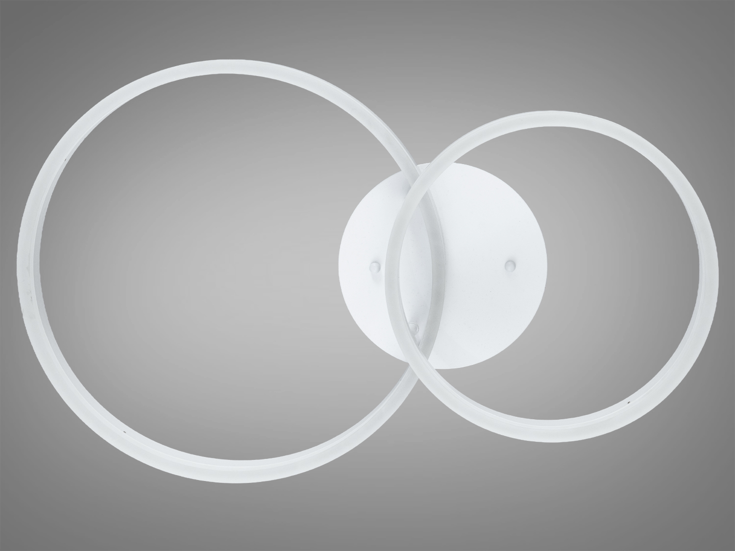 Мінімалістичний стельовий світильник з двома прозорими круглими кільцями. Підходить для будь-якого сучасного інтер′єру.