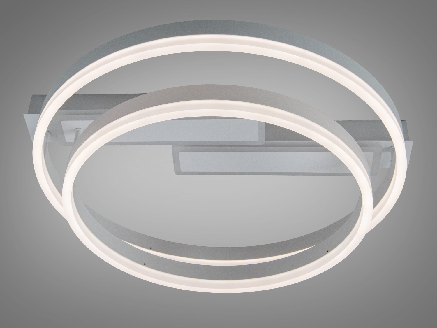 Люстра стельова Diasha біла кільця 80W пульт димер