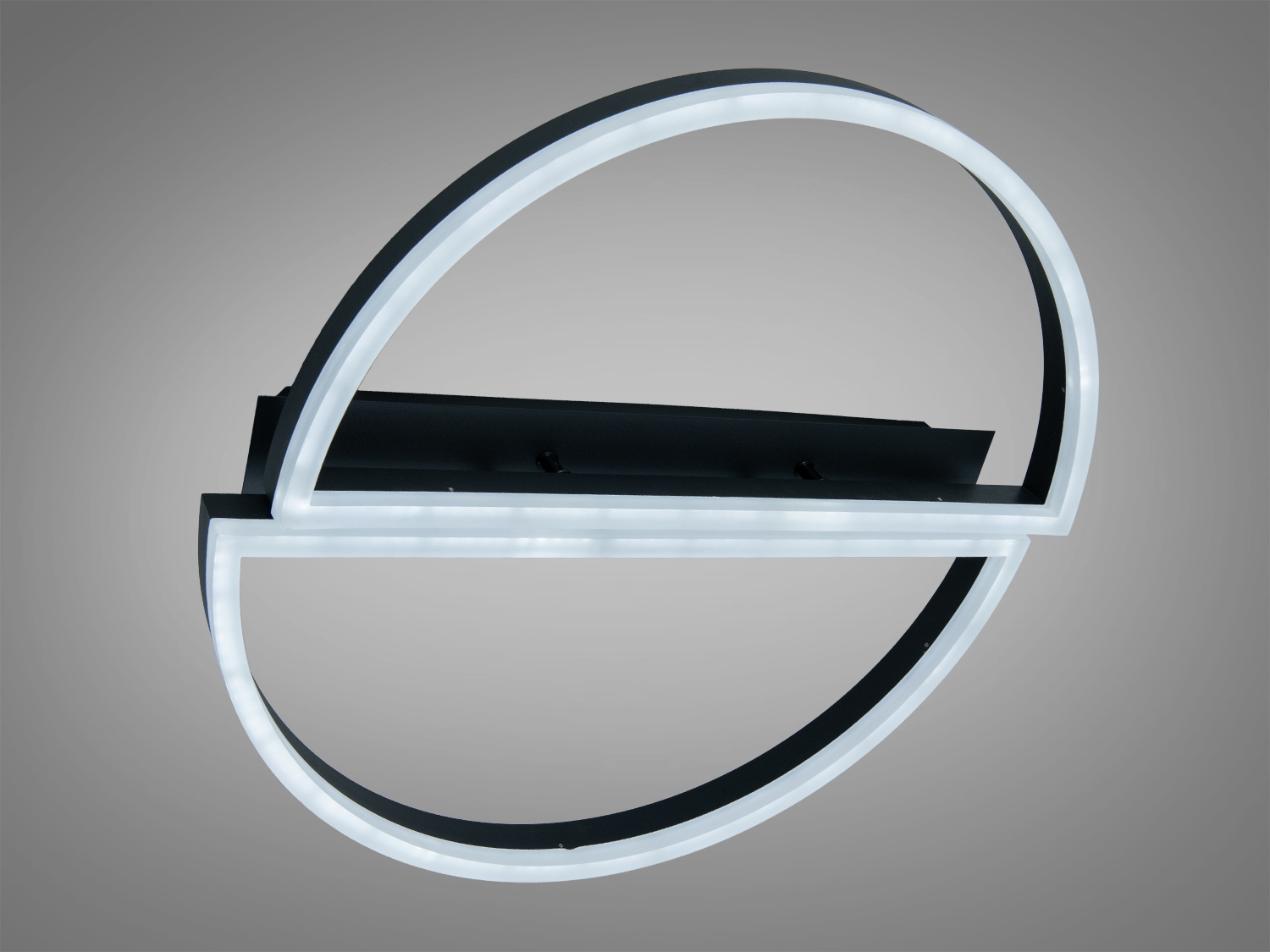 Настінний світильник з чорним корпусом і білим світлом, що підходить для монтажу в офісах.