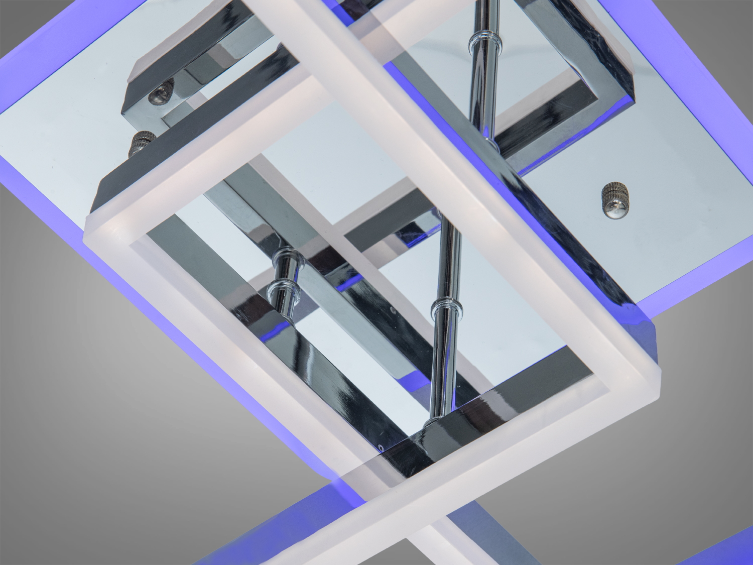 Стельова LED люстра пульт 64Вт хром 11 квадратів