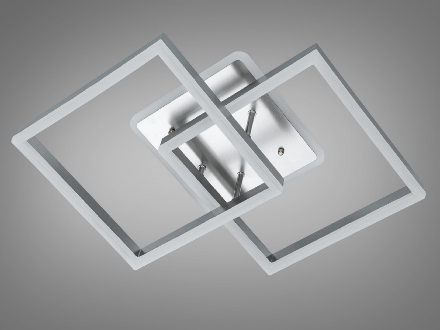 Люстра LED 64Вт пульт матовий хром 11 квадратів