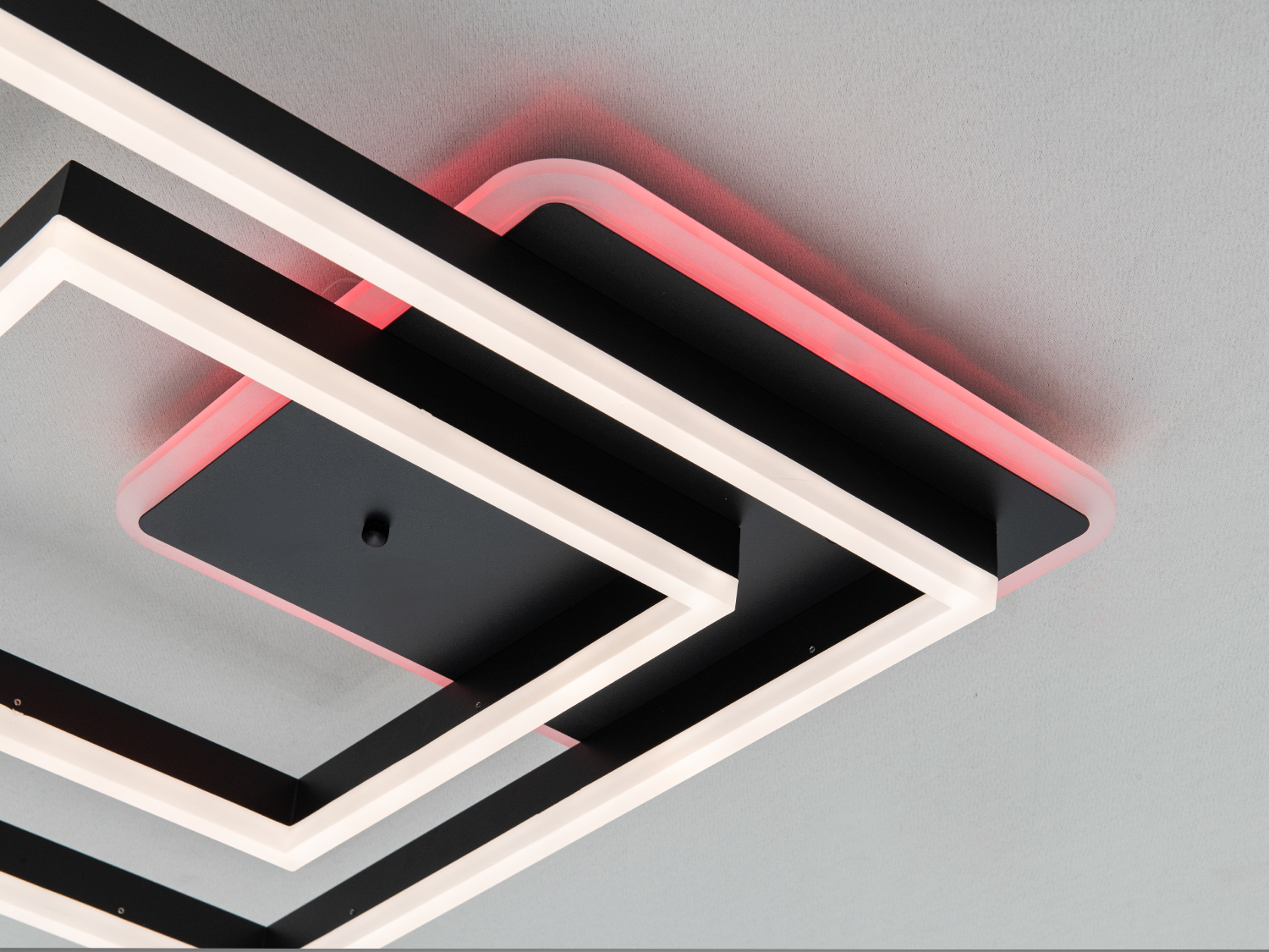 Стельова LED люстра чорна 84W димер пульт