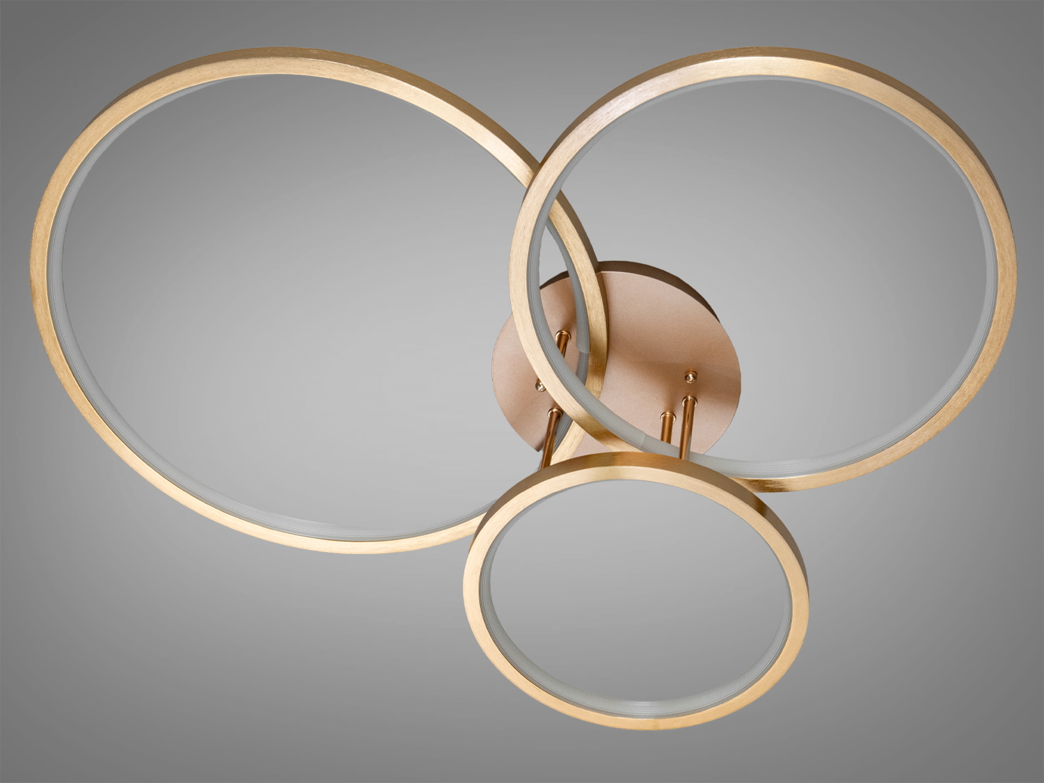 Люстра LED Diasha золото 3 кільця 85Вт пульт