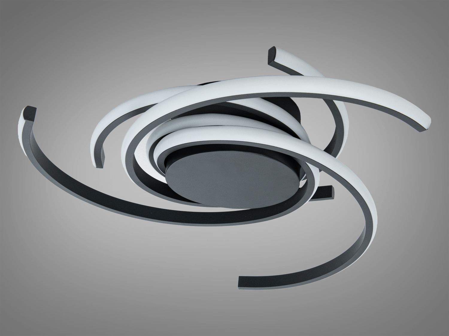 Дизайнерський світильник з багатошаровими вигинами, матове покриття, підходить для офісних приміщень.