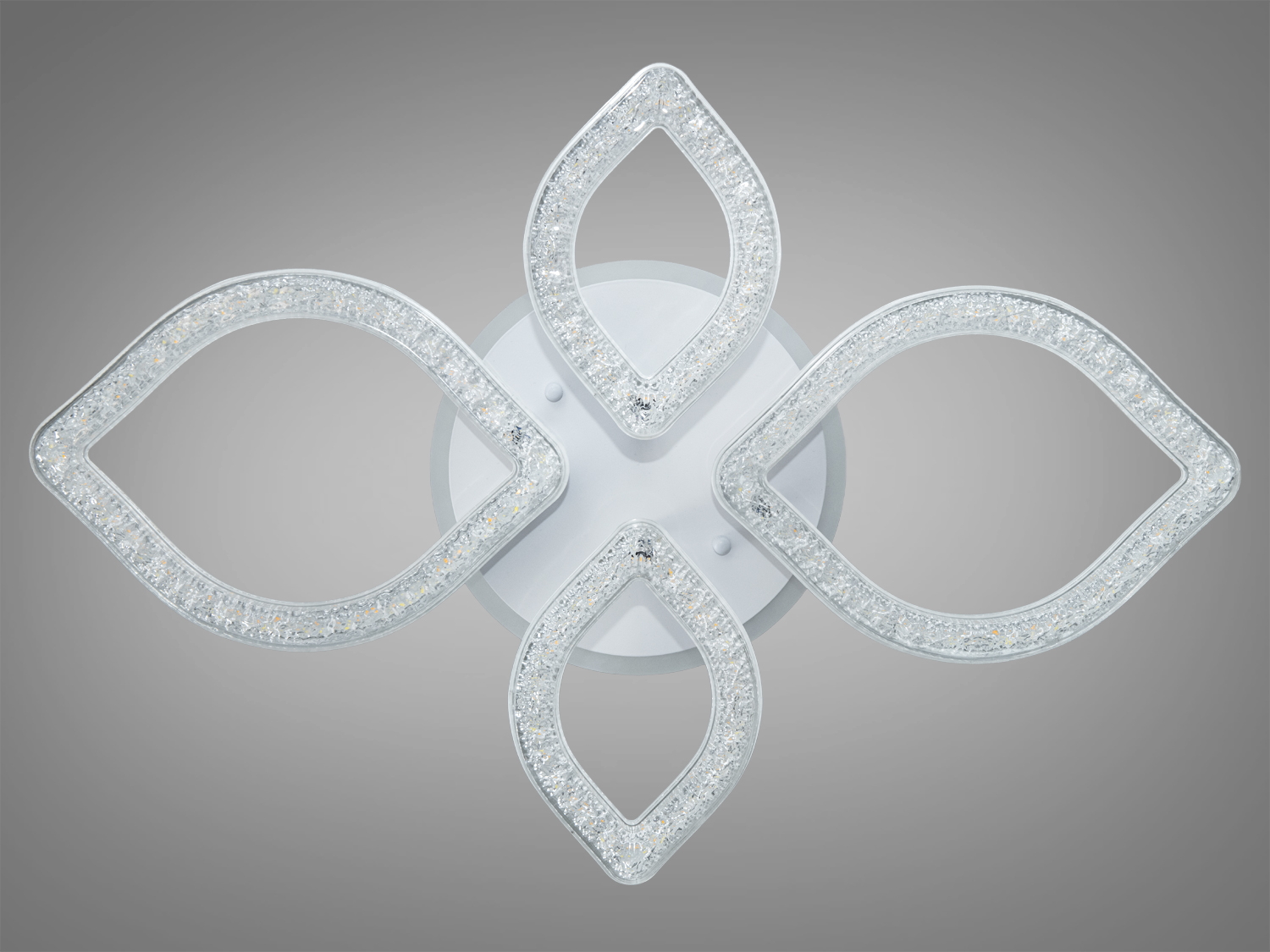 Світильник у формі чотирьох акрилових листків з холодним світлом. Призначений для монтажу на стелю, підходить для сучасного інтер′єру.