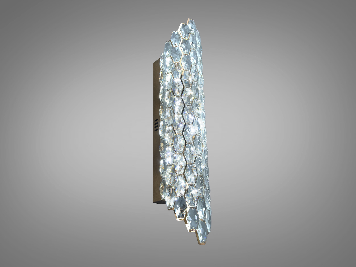 Деталь світильника з кристалами у формі ромба, що підкреслює елегантність, підходить для віталень.