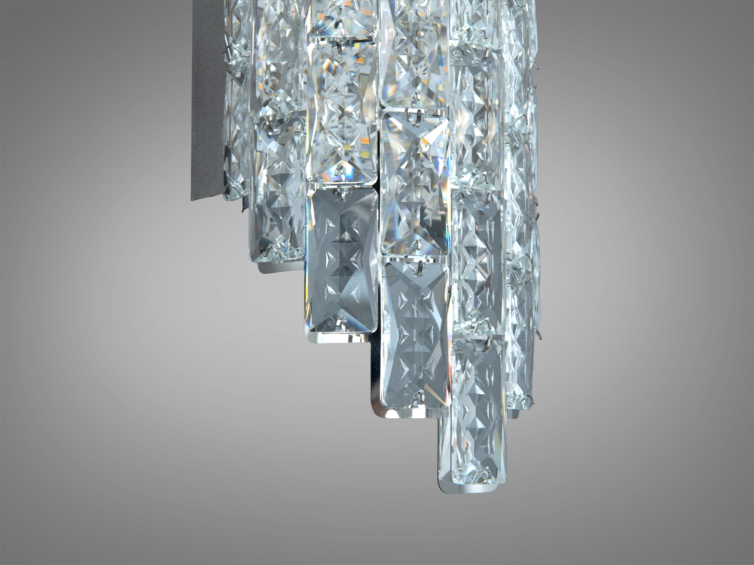 Настінний світильник бра Diasha хром кришталевий каскад
