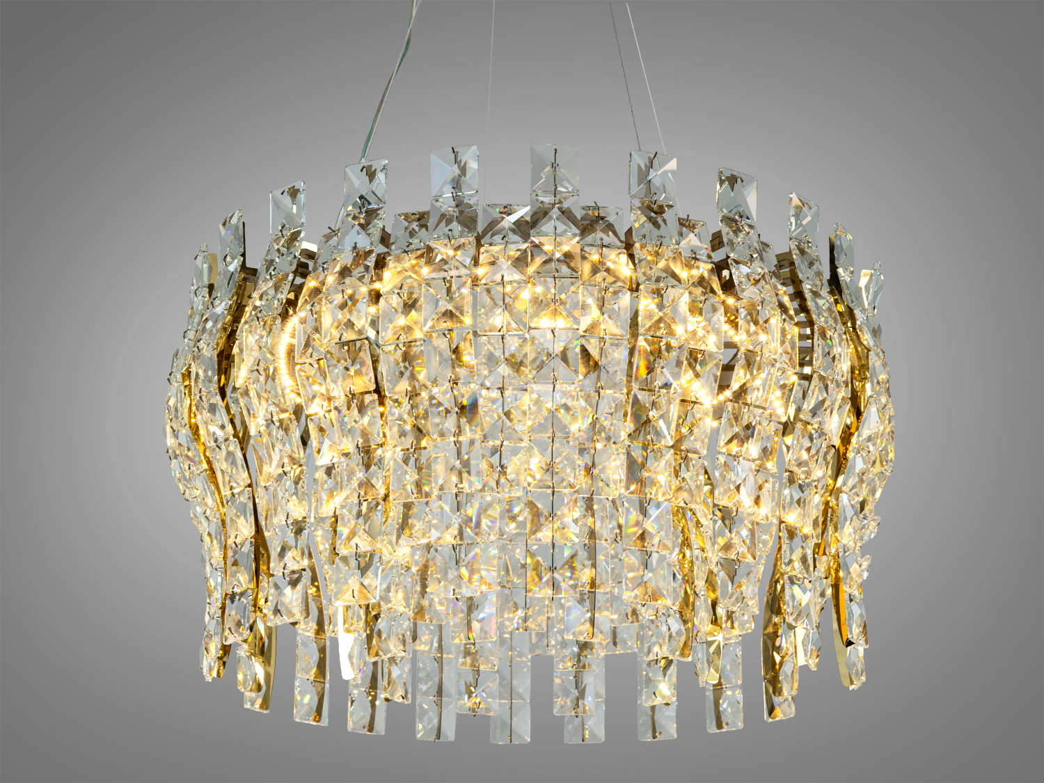 Люстра підвісна Diasha золото LED 55Вт пульт