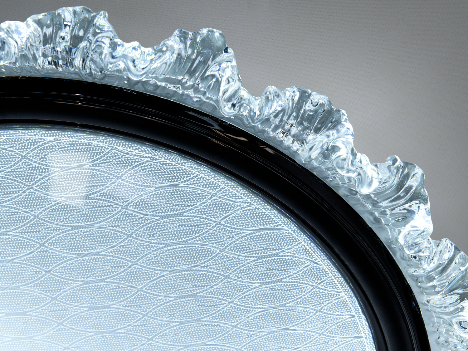 Світлодіодна стельова люстра чорна вставка 90 Вт