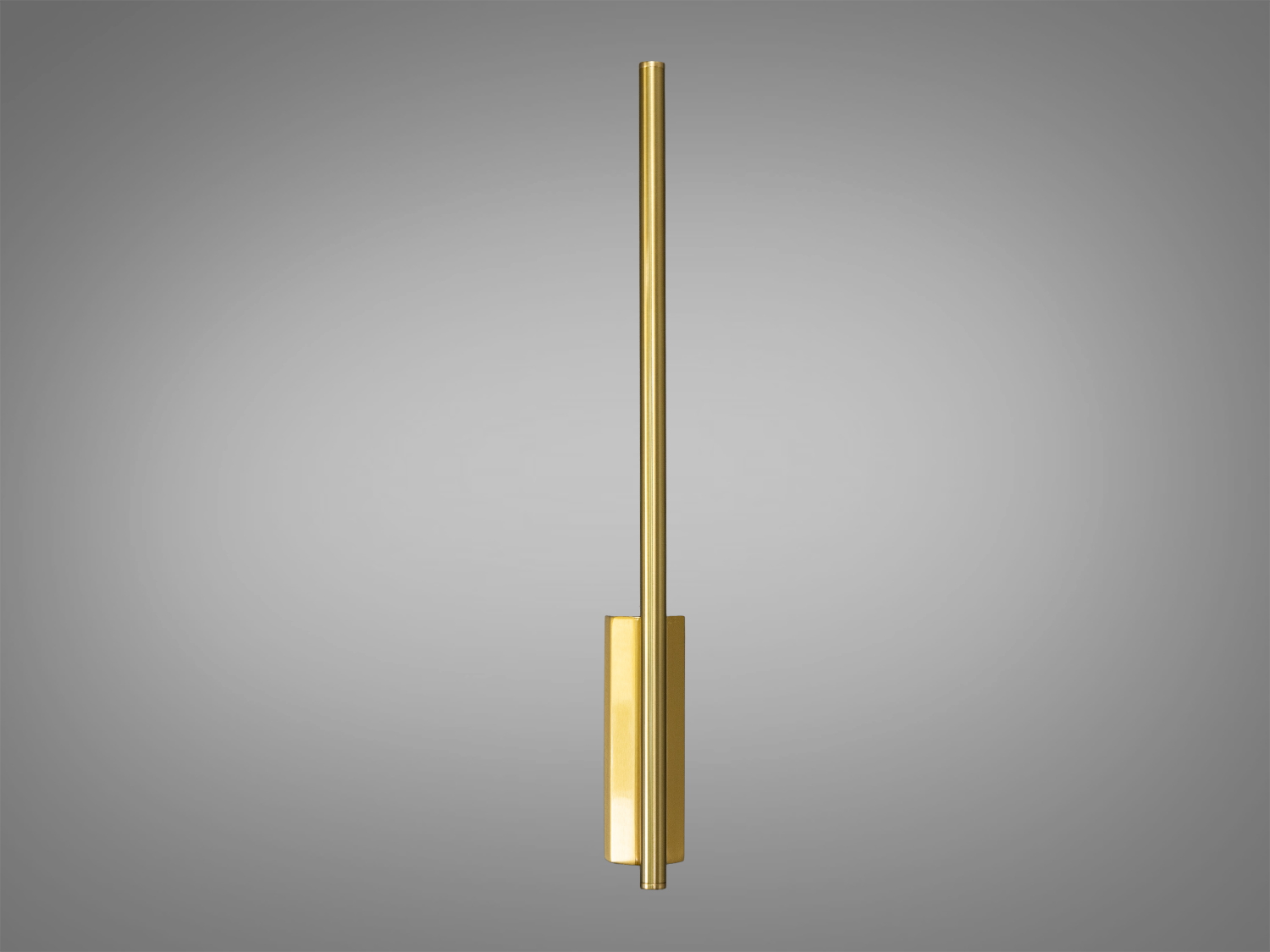 Світильник для настінного монтажу, золотистий метал, витончена вертикальна конструкція. Ідеальний для акцентного освітлення.